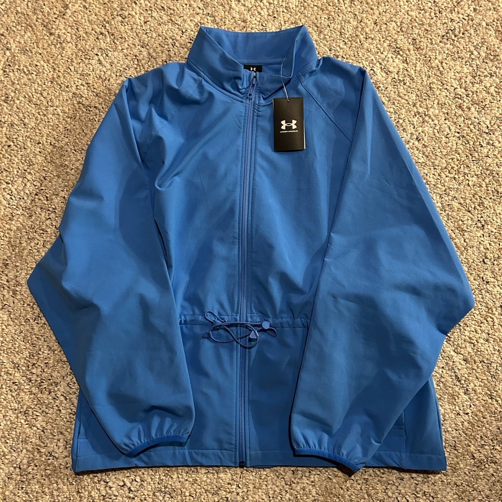 New Under Armour Women’s Coldgear Woven Jacket Blue Water Repellent - Size L NWT